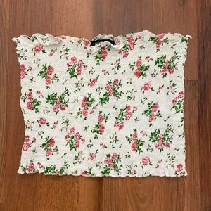 Kendall & Kylie white floral tube top